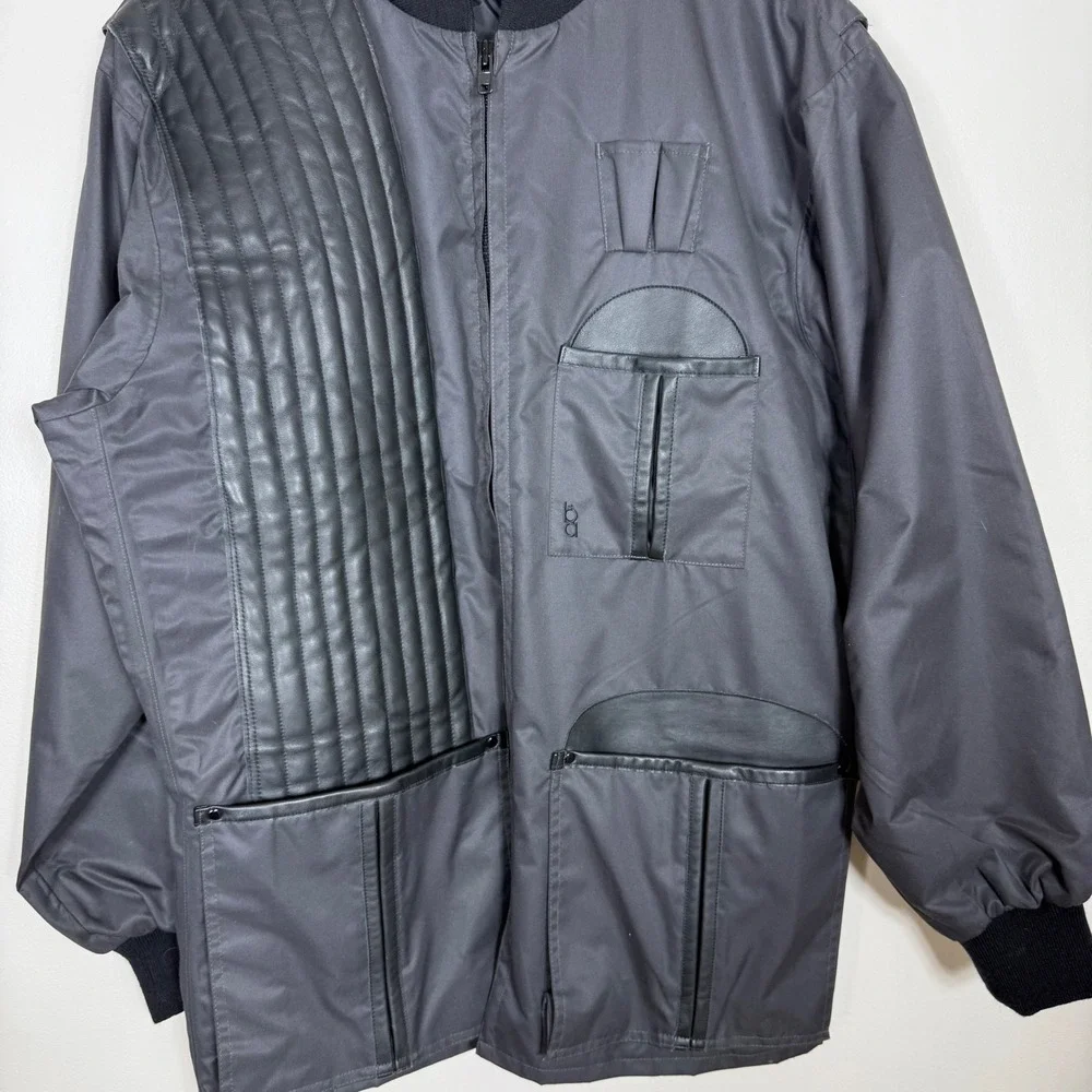 Bob Allen Mens Shooting Jacket Large Gray Quilted Recoil Pad Trap Skeet Hunting